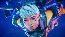 Apex Legends Season 22: A diving Valkyrie with a slight smile on her face