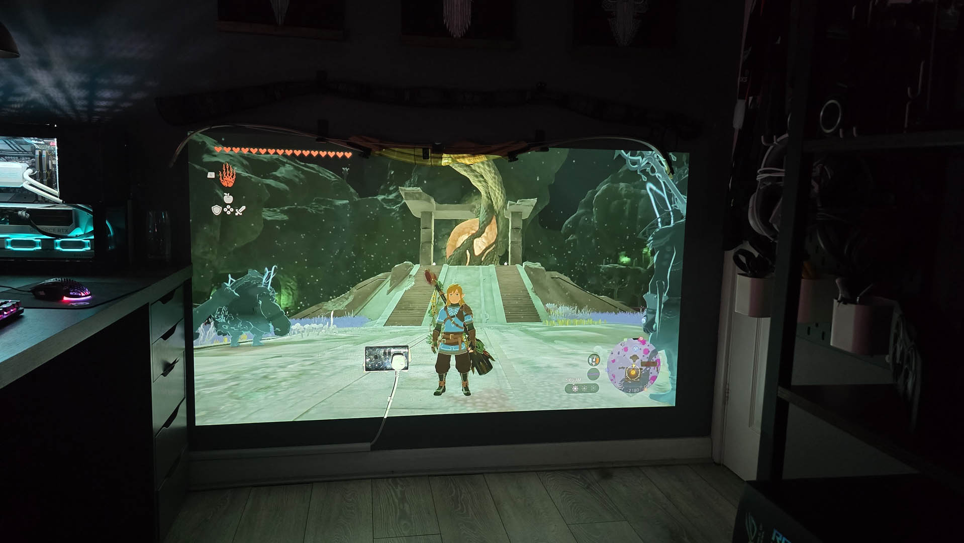 Zelda being played on the Benq 300G gaming projector