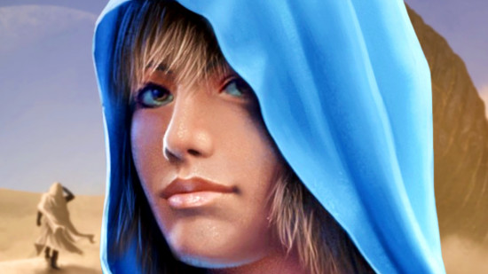 Dune Imperium Rise of Ix - A blond-haired figure looks at you from under a blue hood.