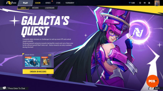 Marvel Rivals battle pass XP: A screenshot of the Galacta's Quest battle pass overview page, with the titular character posing on the right.