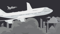 Mini Airways fuses air traffic control sims and roguelikes, is out now: A monochromatic Air Force One takes off above a greyscale city.