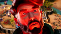 Stormgate CEO responds to mixed launch feedback - a bearded man bathed in red light looks up with a concerned expression.