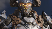 When is The First Descendant coming out? PC release times and preload: A heavily armored character stands and looks at you directly.